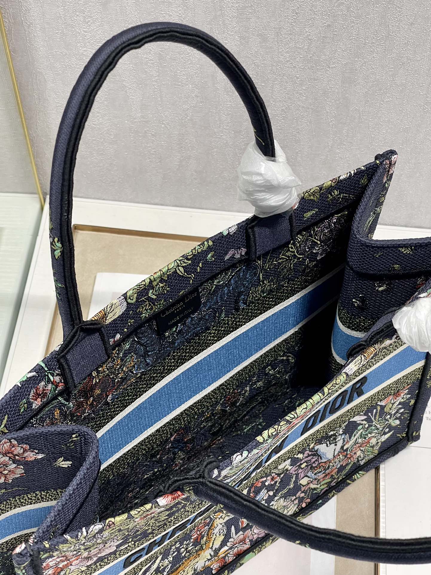 Dior 36cm Book Tote Blue Multicolor D-Constellation Embroidery