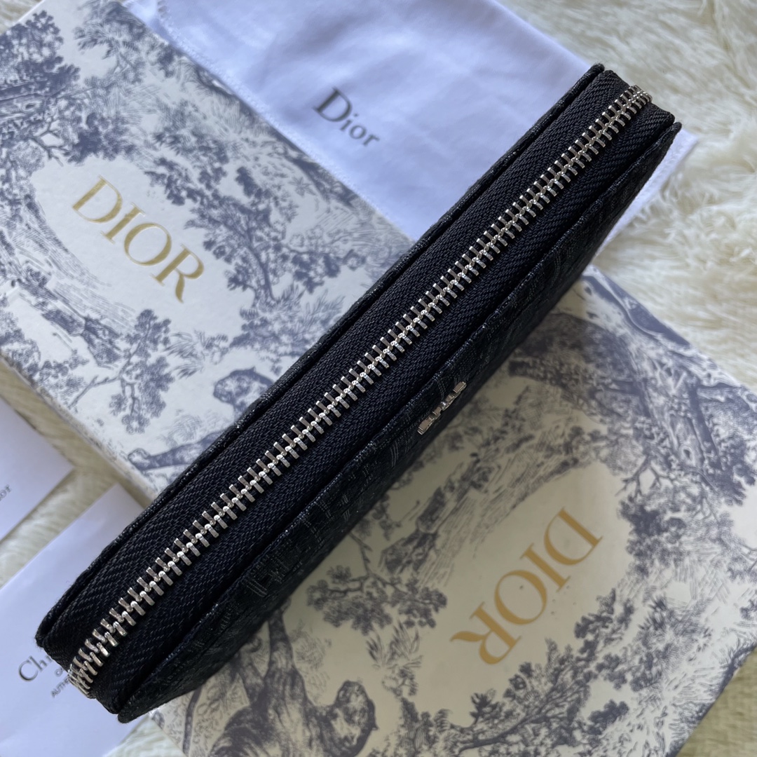 Dior Black Oblique Long Wallet