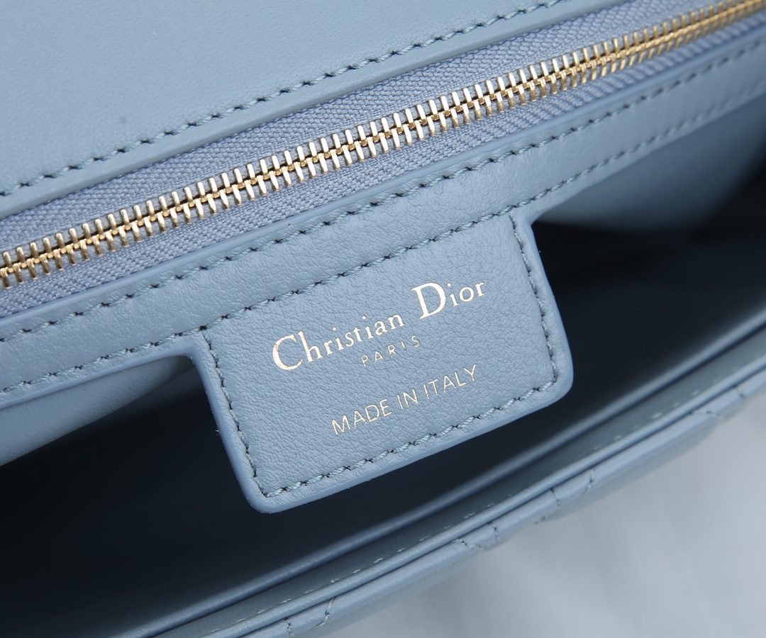 Dior Caro Bag Supple Cannage Calfskin Blue 25.5