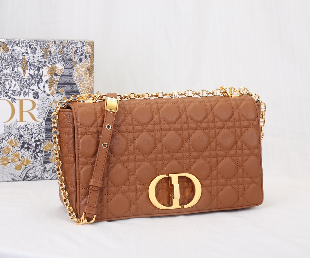 Dior Caro Bag Supple Cannage Calfskin Caramel 25.5cm