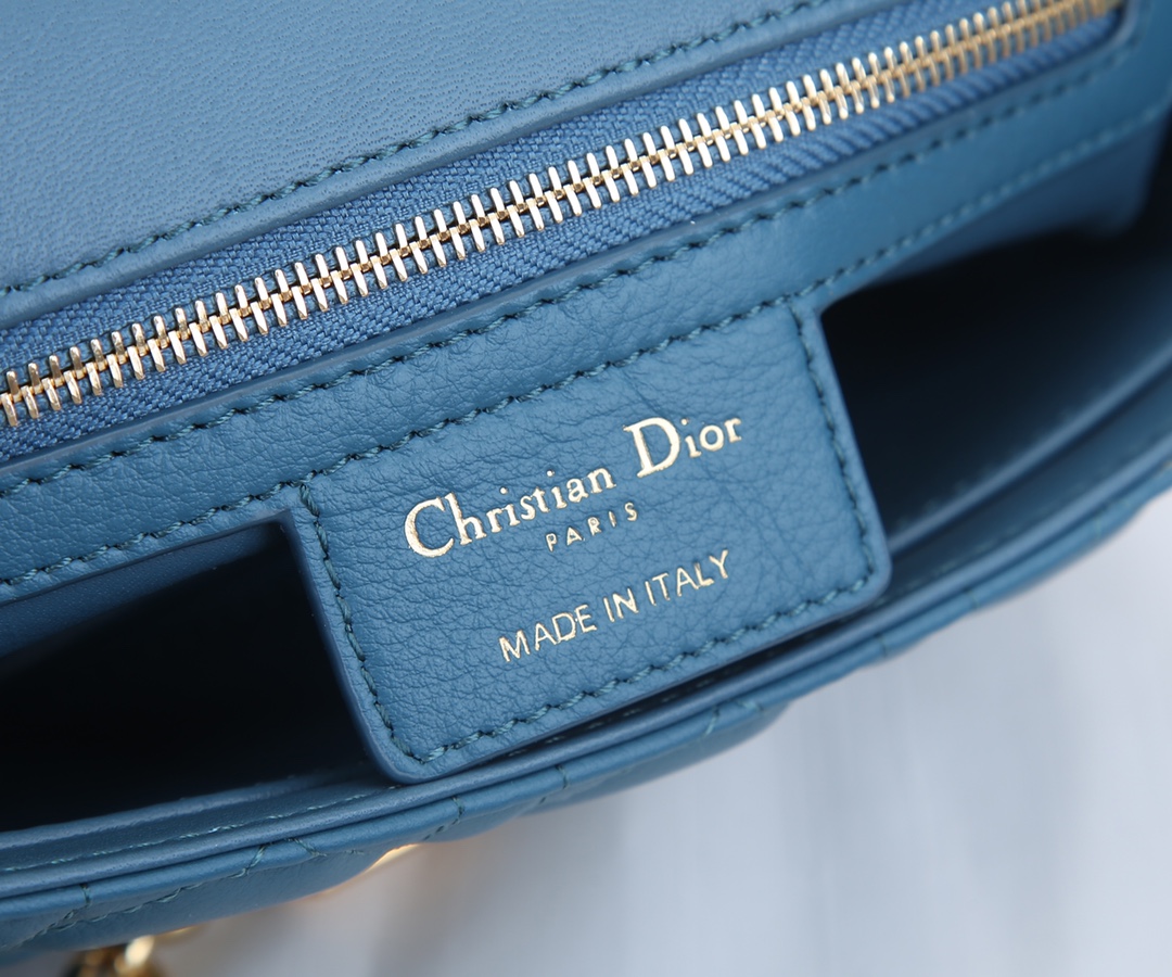 Dior Caro Bag Supple Cannage Calfskin Dark Blue 20cm