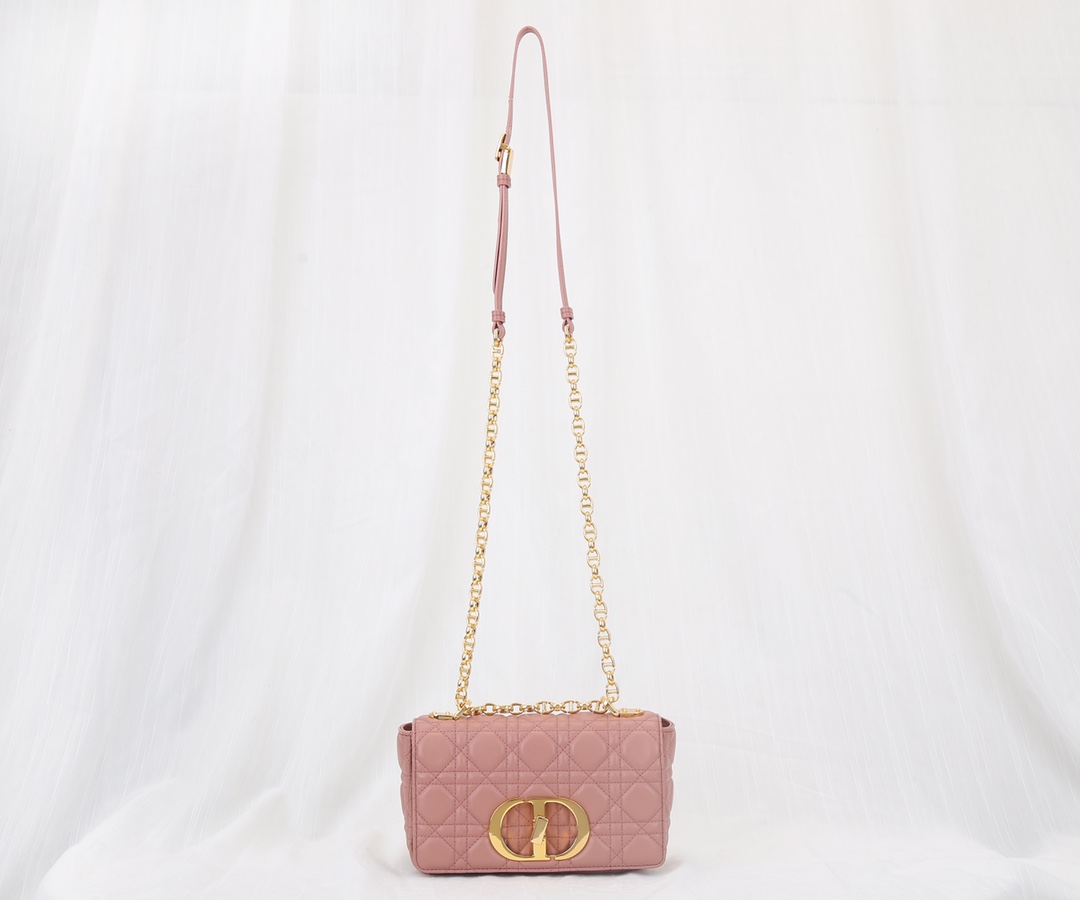 Dior Caro Bag Supple Cannage Calfskin Pink 20cm