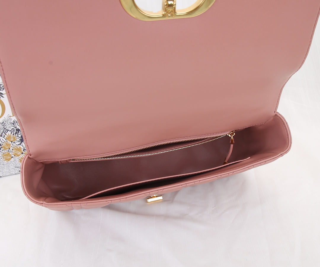 Dior Caro Bag Supple Cannage Calfskin Pink 25.5cm