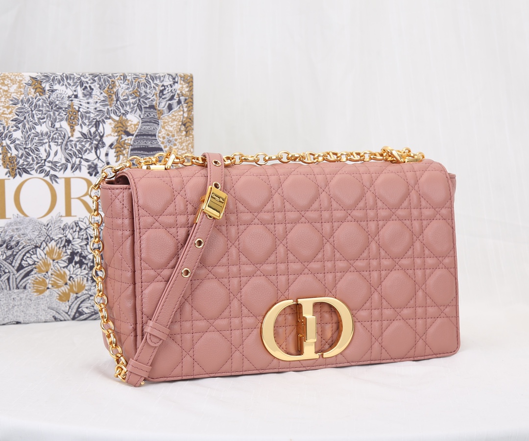 Dior Caro Bag Supple Cannage Calfskin Pink 25.5cm