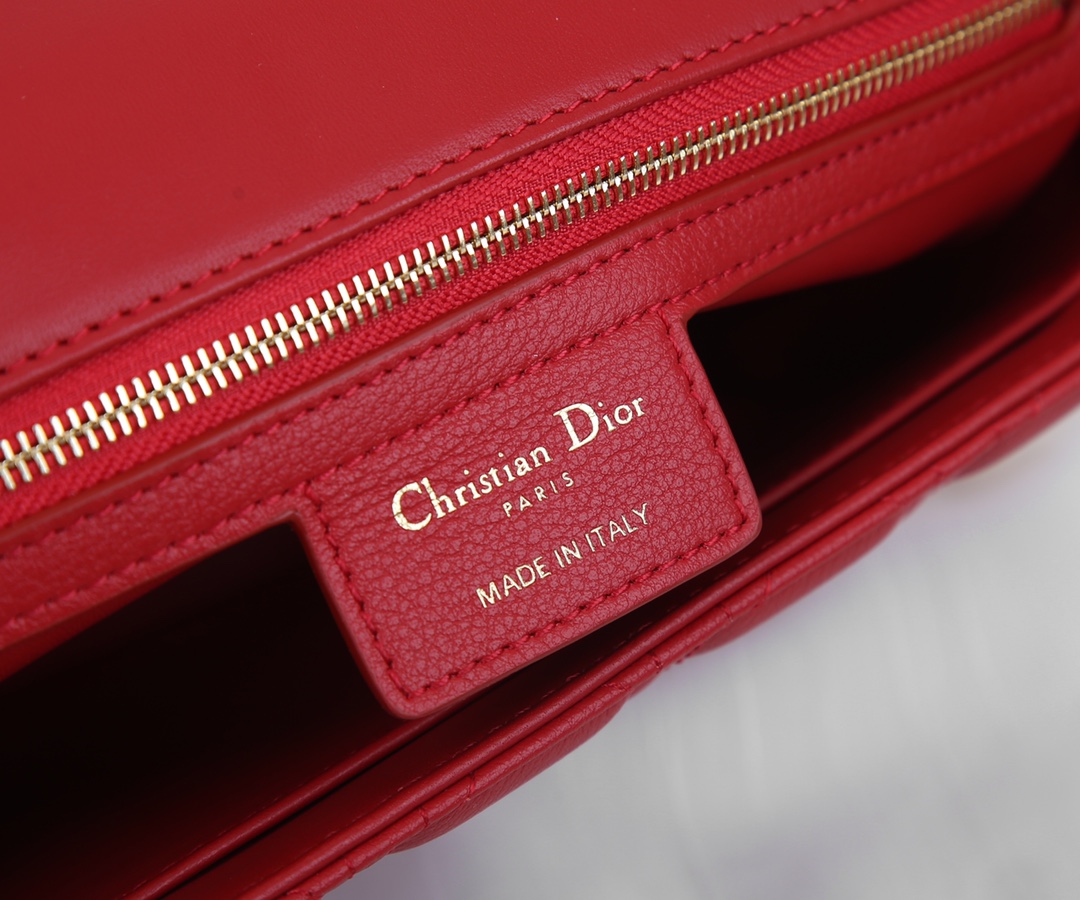 Dior Caro Bag Supple Cannage Calfskin Red 25.5cm