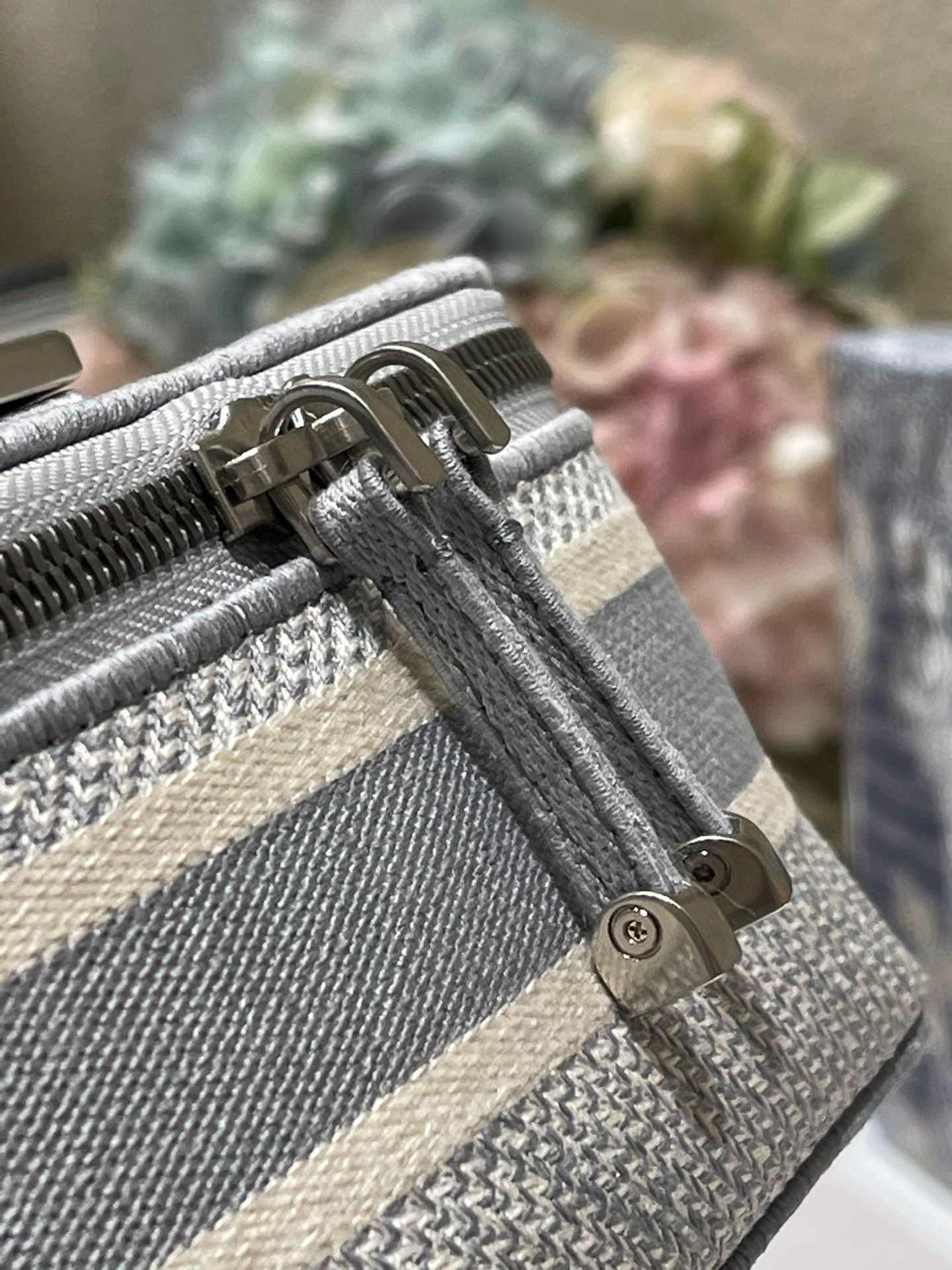 Dior DiorTravel Box Case Gray Embroidery