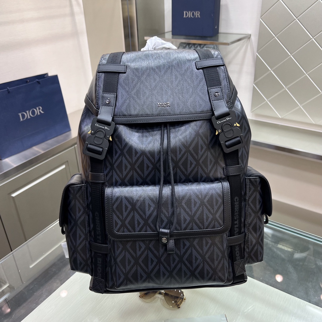 Dior Hit The Road Backpack Dior Black CD Diamond Canvas