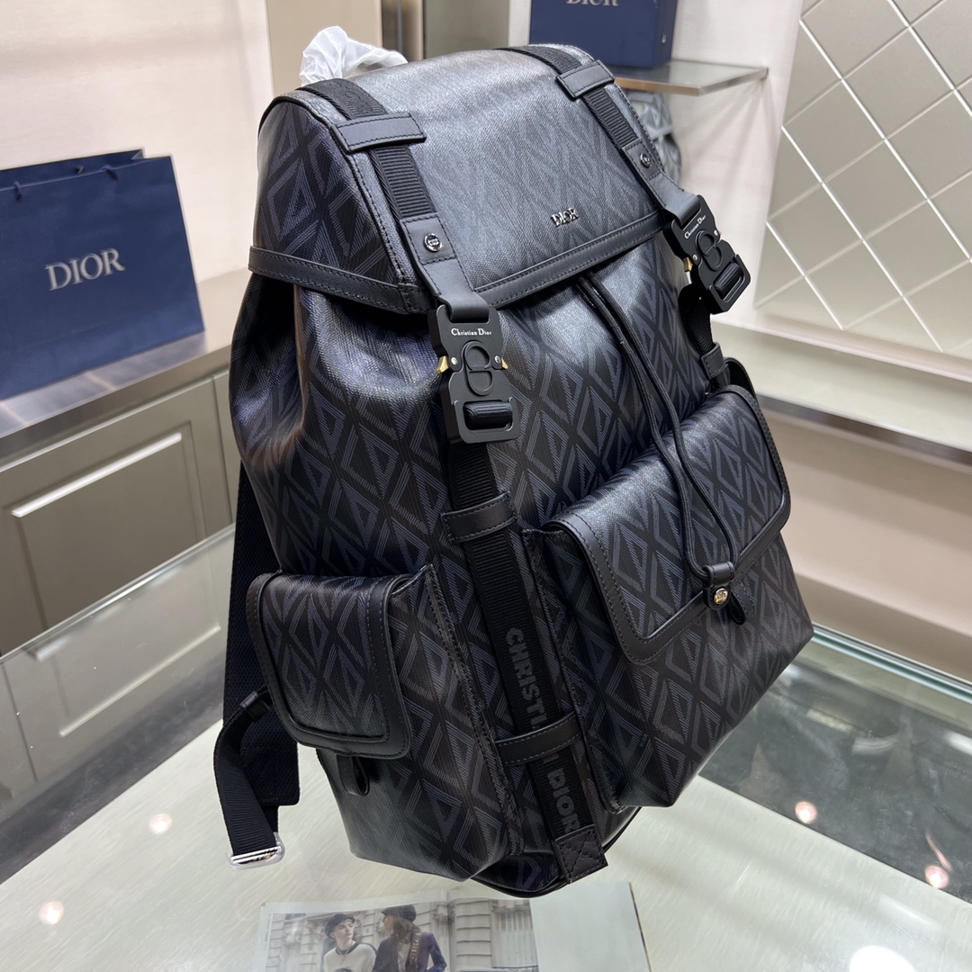 Dior Hit The Road Backpack Dior Black CD Diamond Canvas