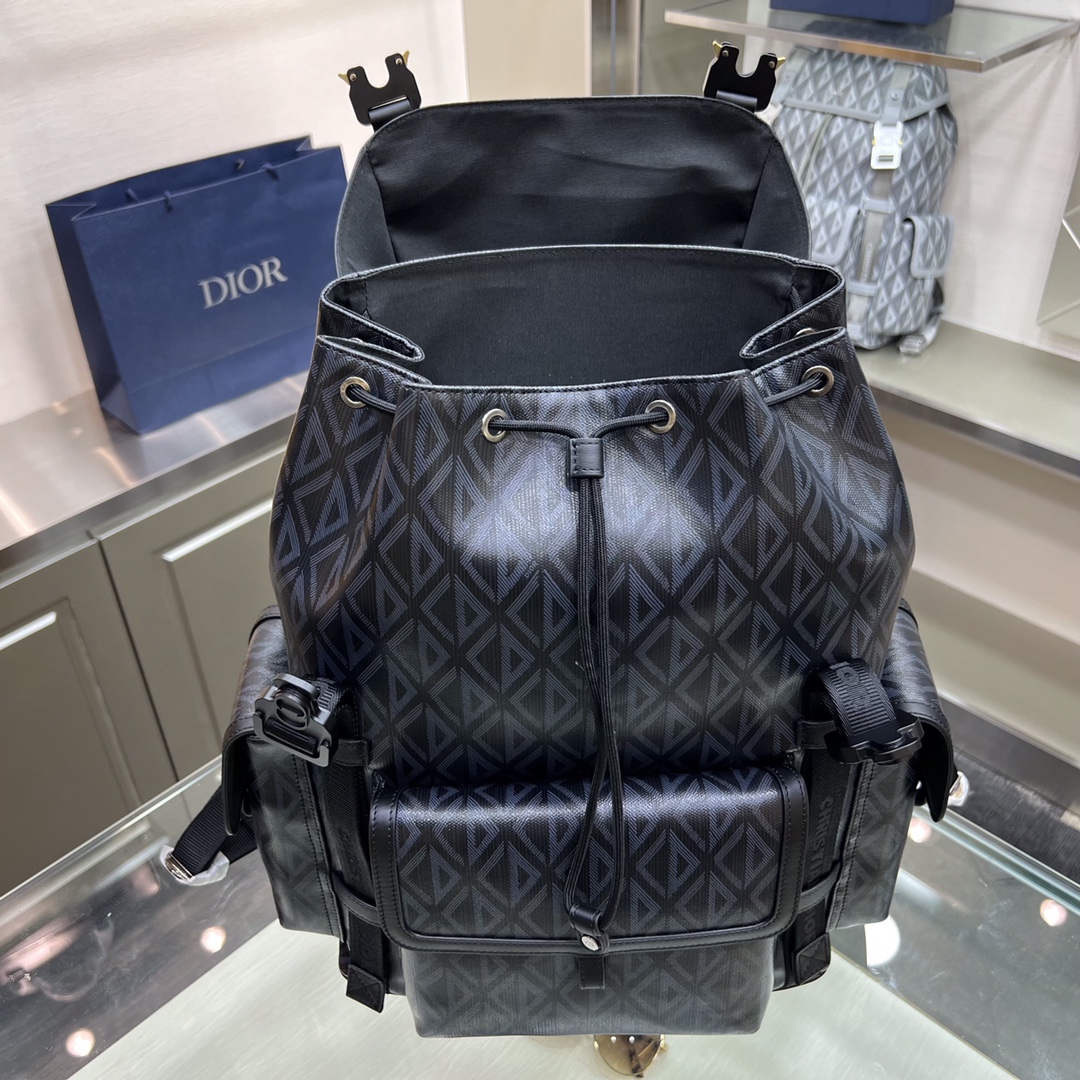 Dior Hit The Road Backpack Dior Black CD Diamond Canvas