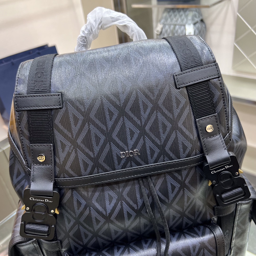 Dior Hit The Road Backpack Dior Black CD Diamond Canvas