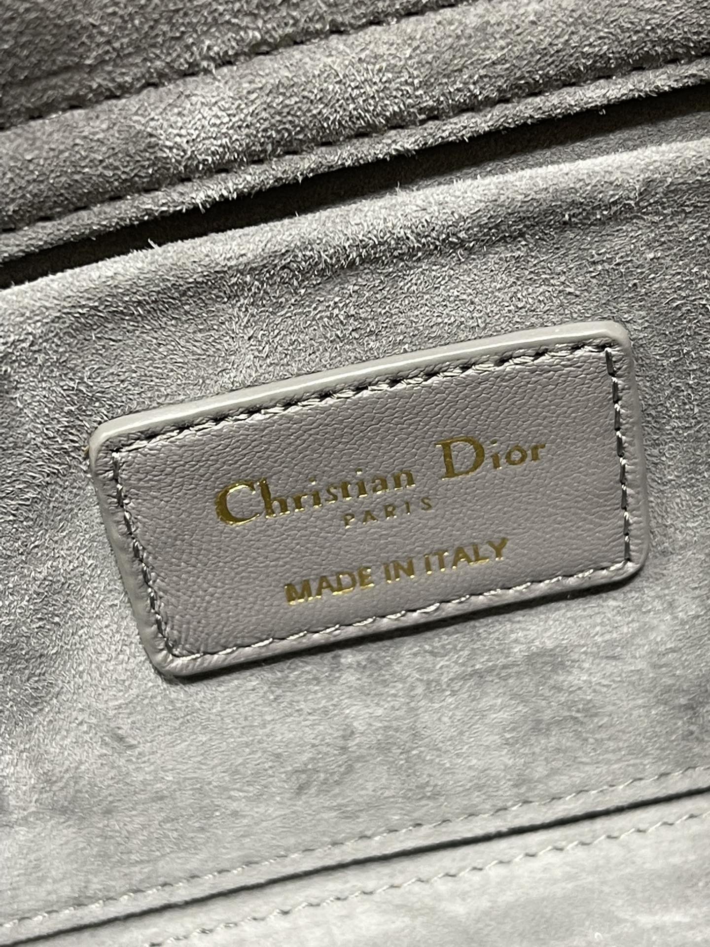 Dior Lady D鈭扟oy Tote Bag Eyelet Gray Lambskin