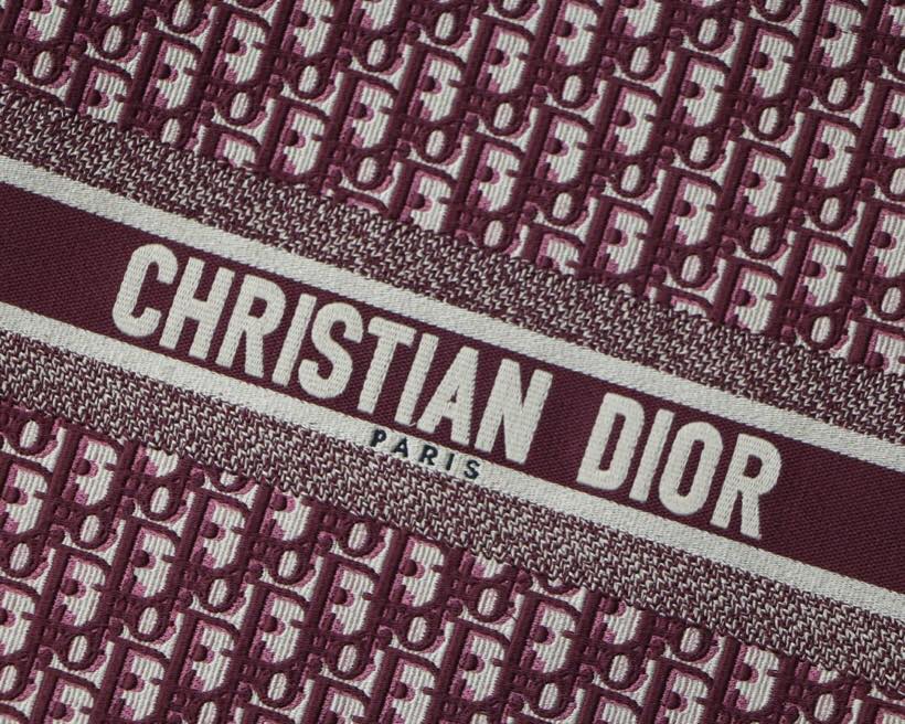 Dior Large Dior Book Tote Bag Burgundy Dior Oblique Embroidery 41.5cm