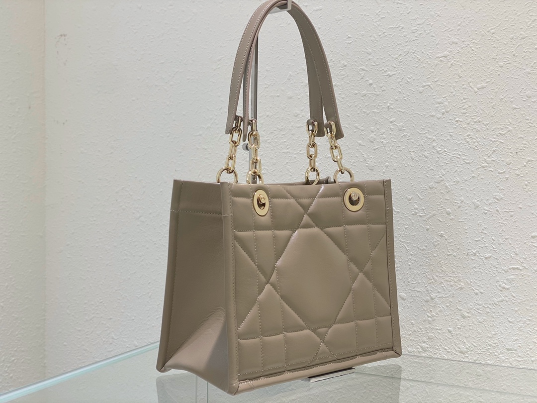 Dior Large Essential Tote Bag Hazelnut  Archicannage Calfskin