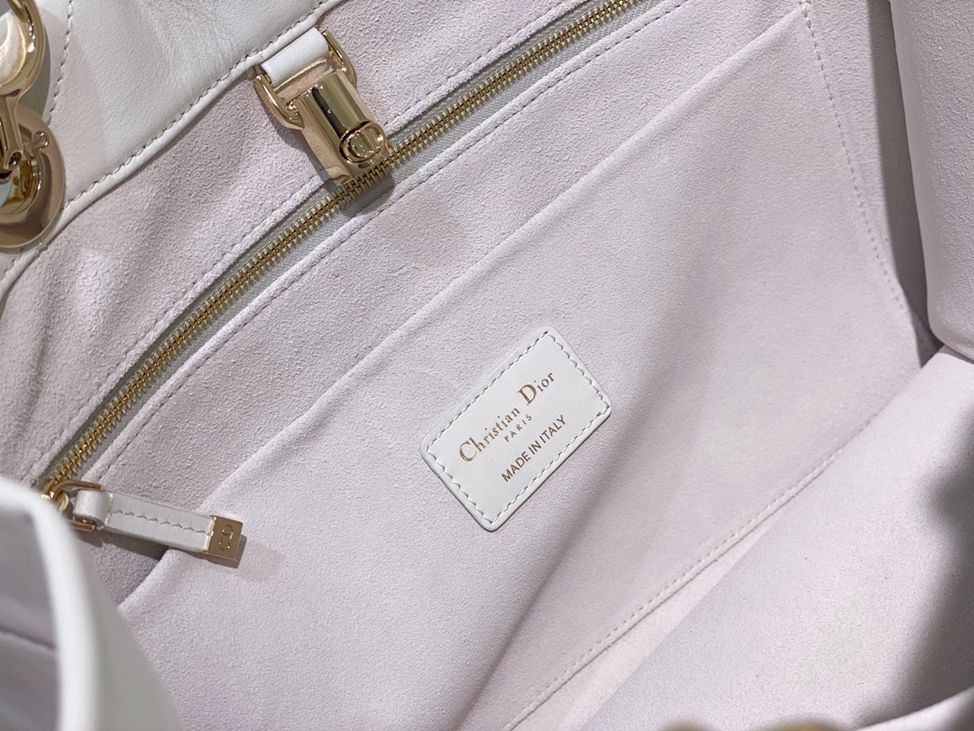 Dior Large Essential Tote Bag White Archicannage Calfskin