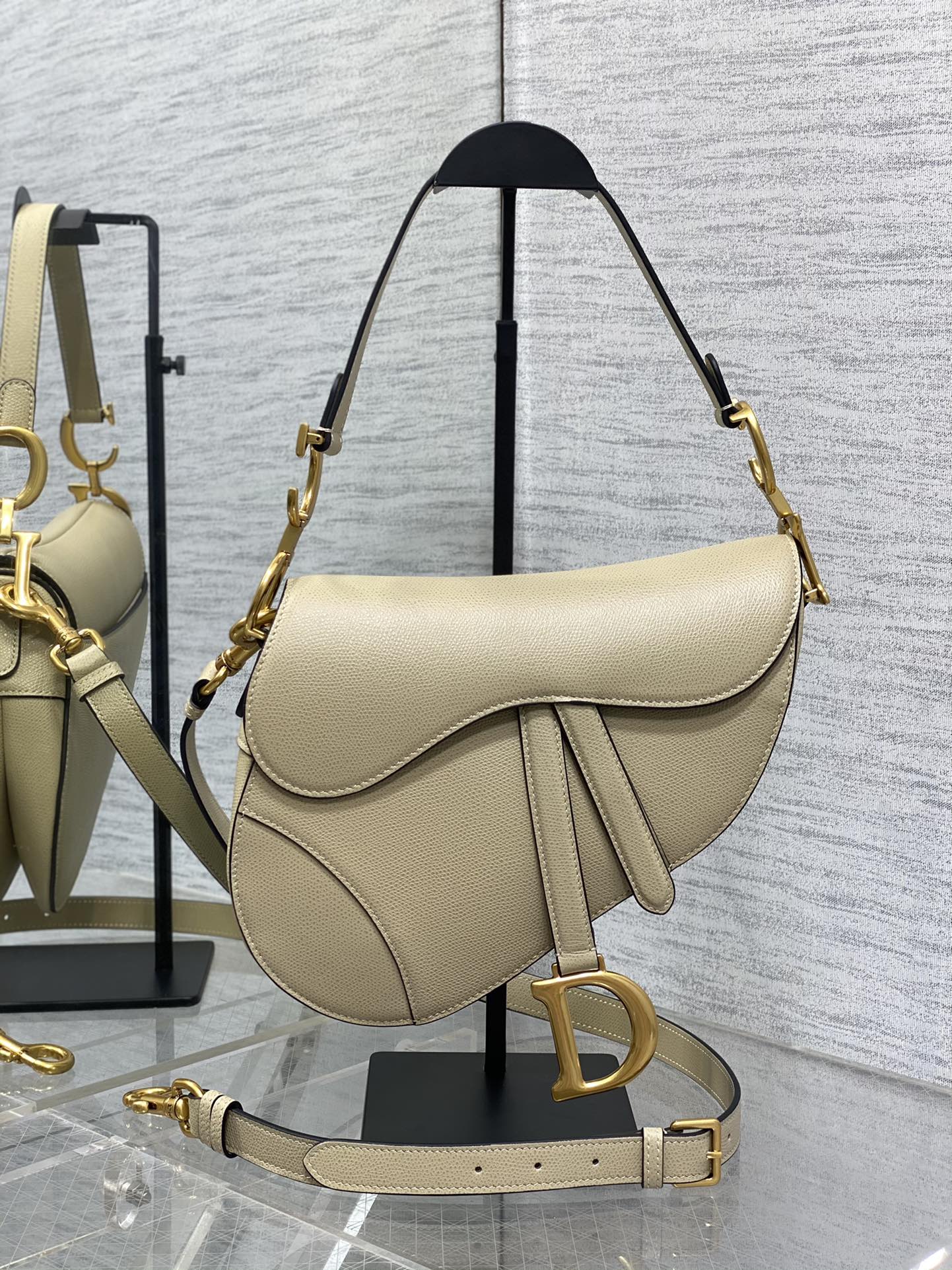 Dior Large Saddle Bag in Apricot Calfskin