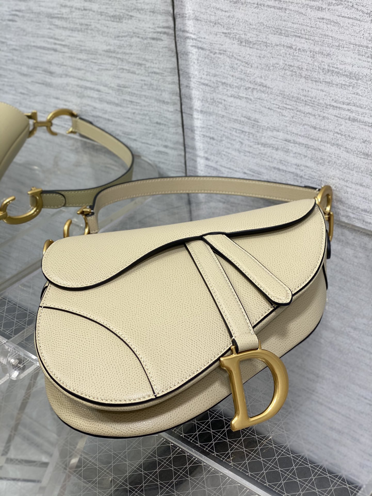 Dior Large Saddle Bag in Apricot Calfskin