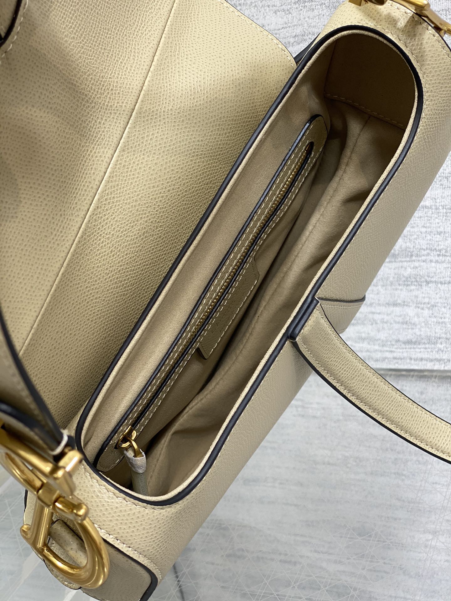 Dior Large Saddle Bag in Apricot Calfskin