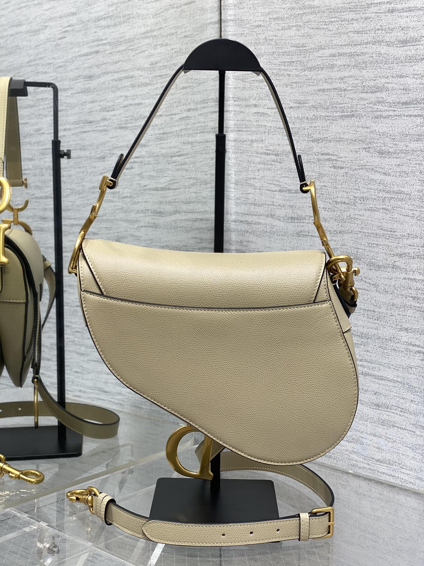 Dior Large Saddle Bag in Apricot Calfskin