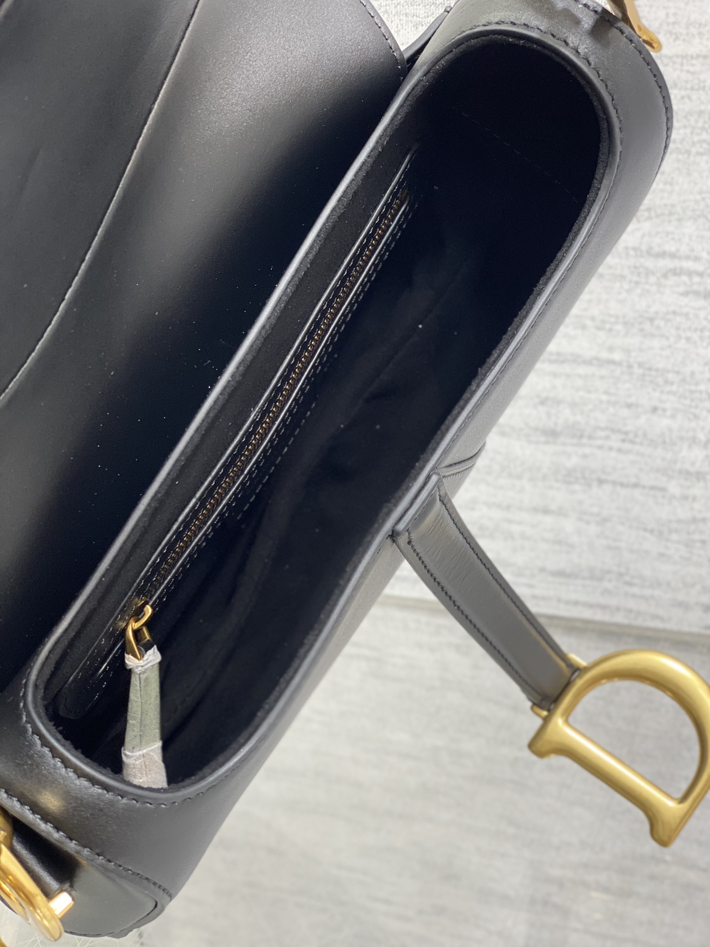 Dior Large Saddle Bag in Black Calfskin