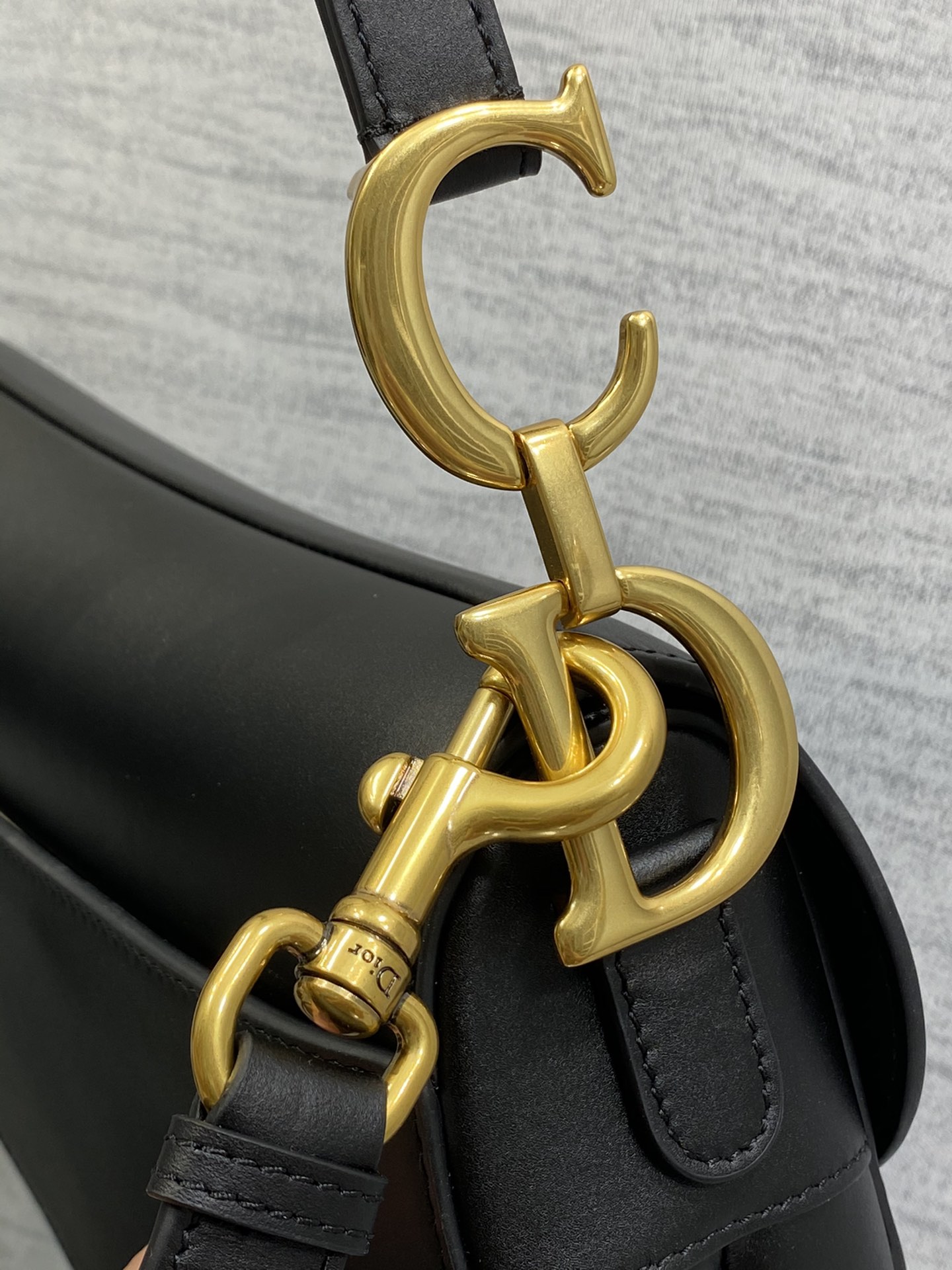 Dior Large Saddle Bag in Black Calfskin