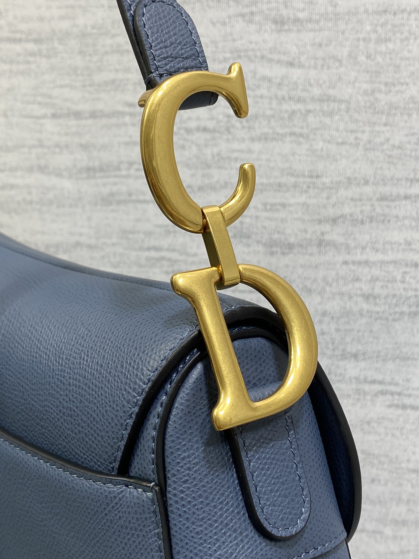 Dior Large Saddle Bag in Blue Calfskin