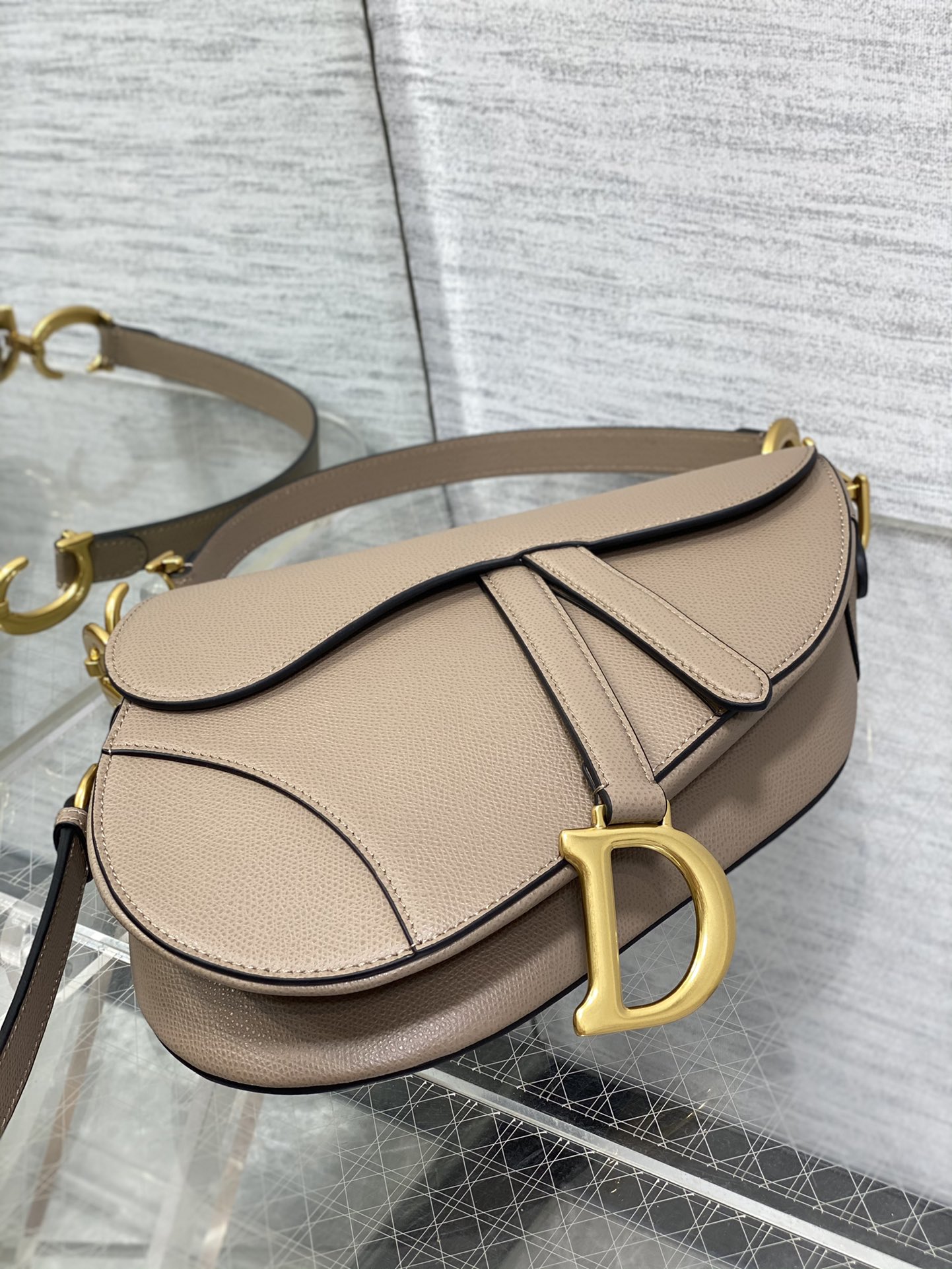 Dior Large Saddle Bag in Brown Calfskin