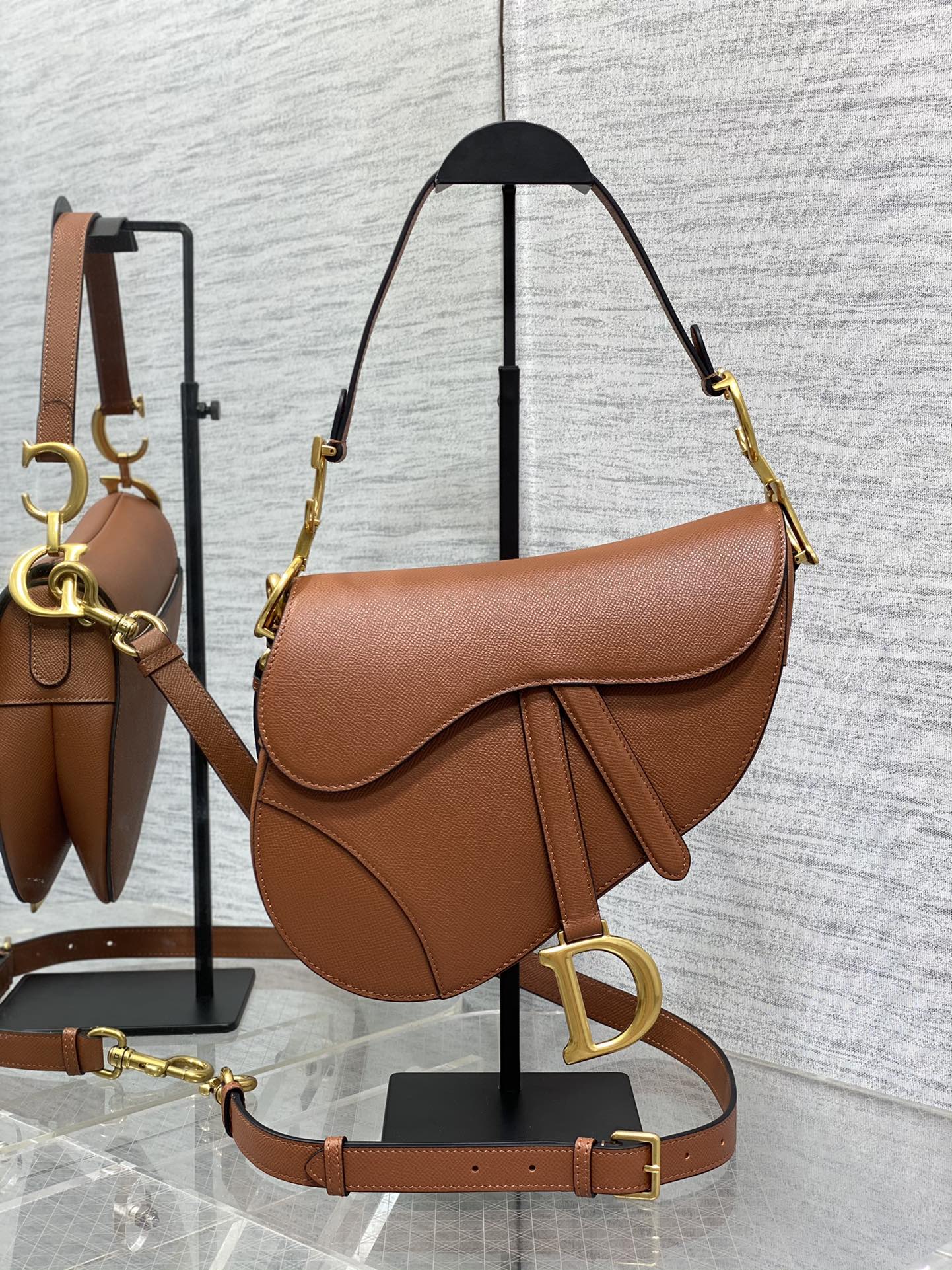 Dior Large Saddle Bag in Caramel Calfskin