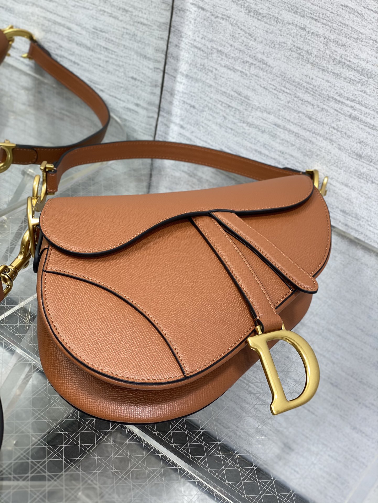 Dior Large Saddle Bag in Caramel Calfskin