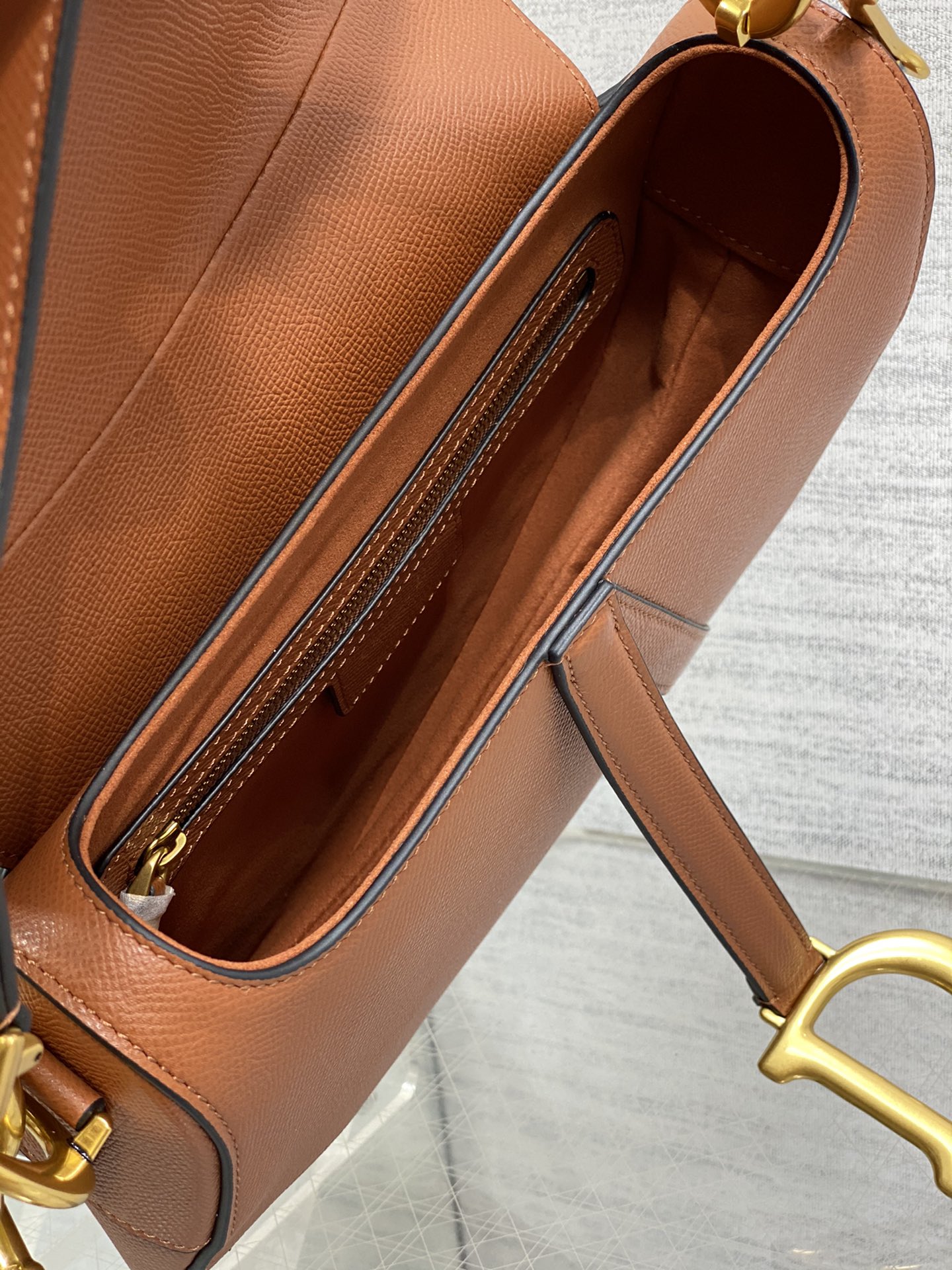 Dior Large Saddle Bag in Caramel Calfskin