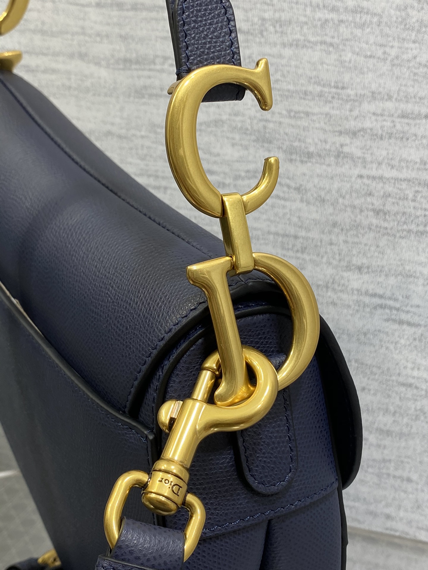 Dior Large Saddle Bag in Dark Blue Calfskin