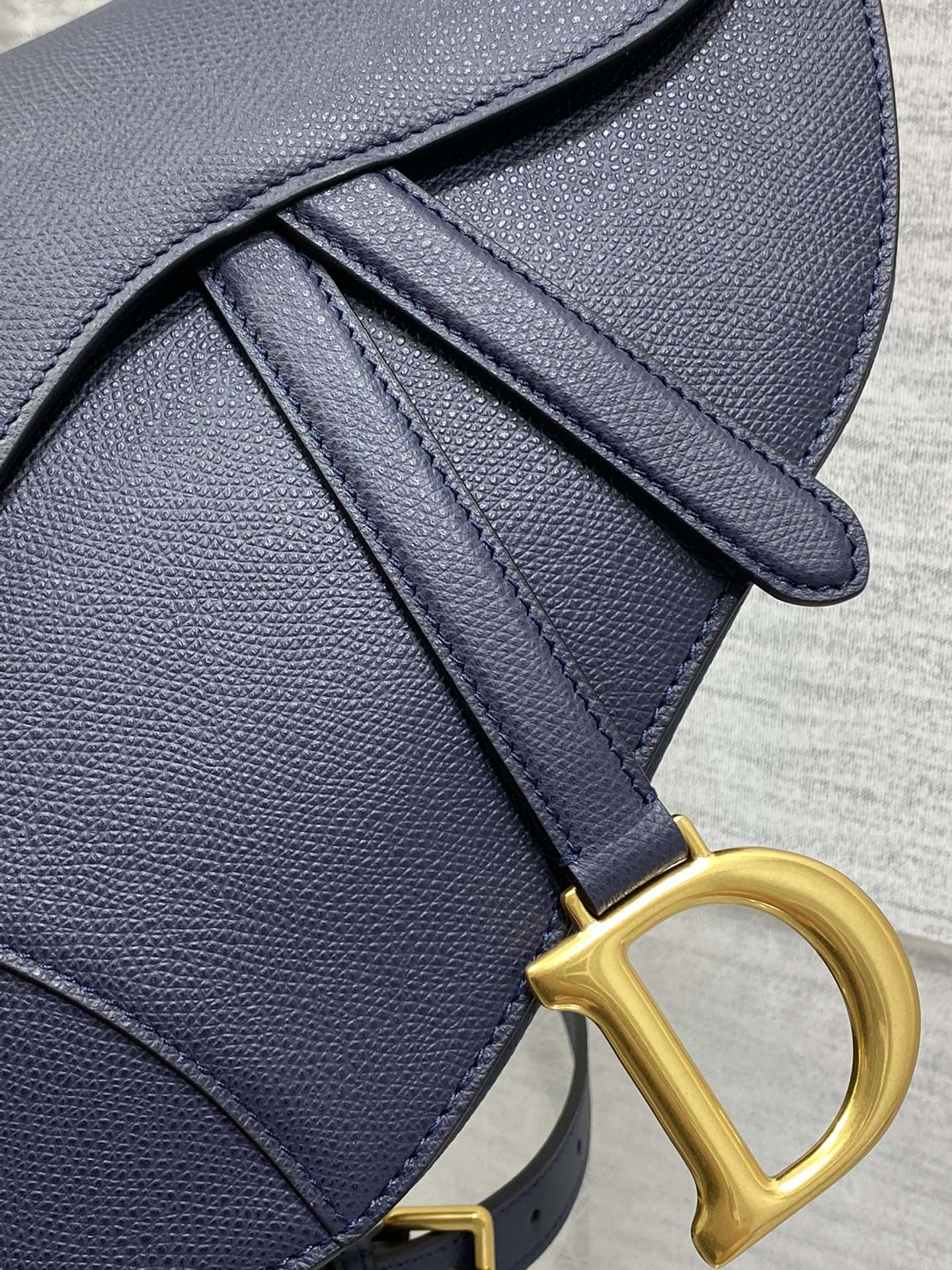 Dior Large Saddle Bag in Dark Blue Calfskin