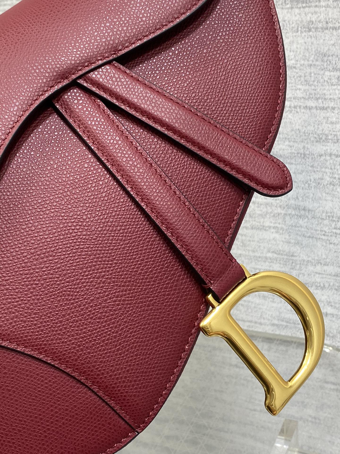 Dior Large Saddle Bag in Dark Red Calfskin