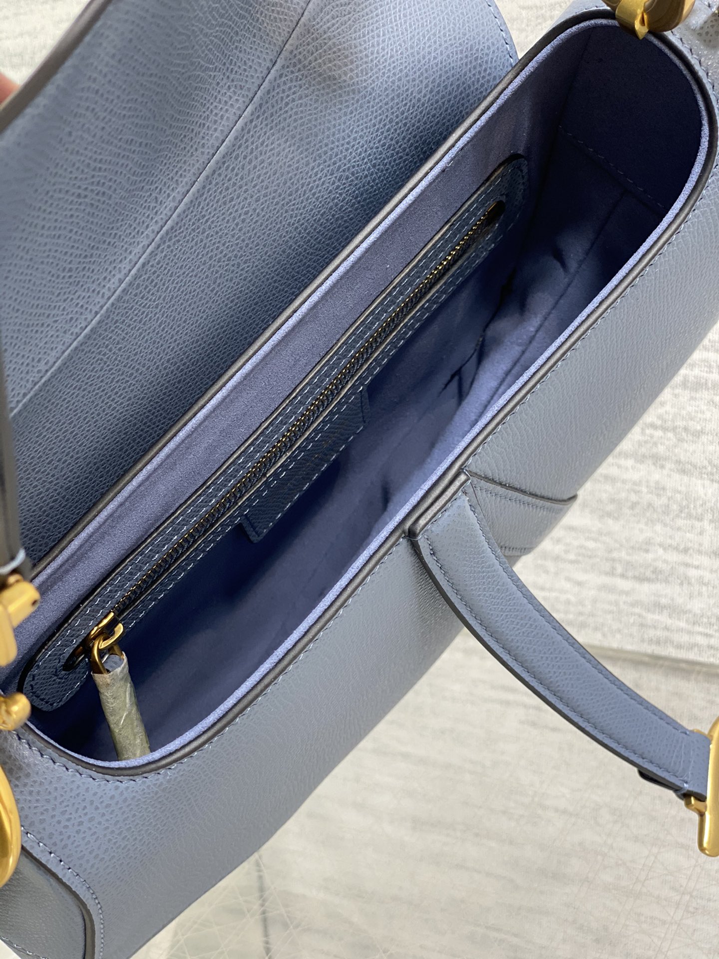 Dior Large Saddle Bag in Denim Blue Calfskin