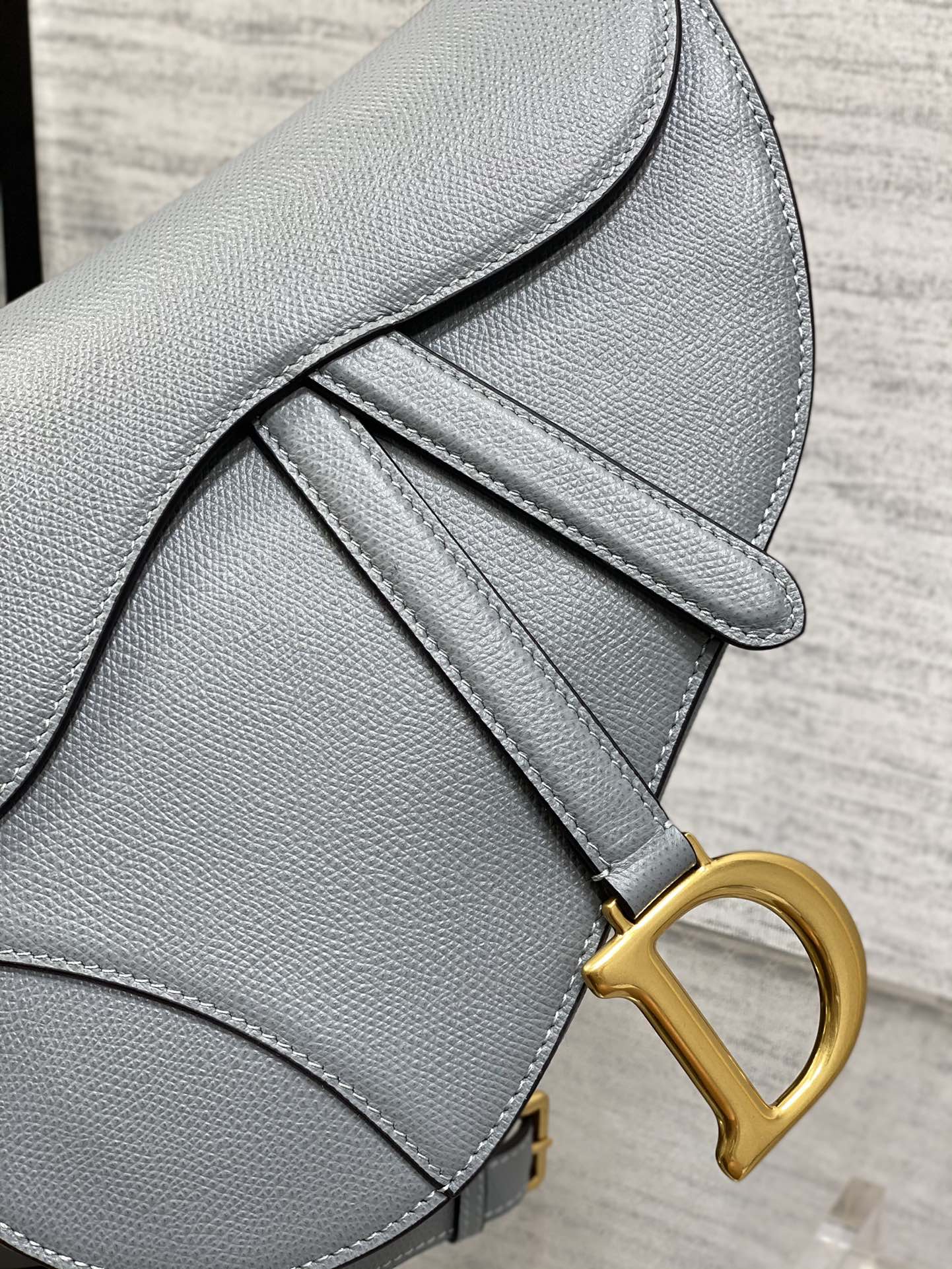 Dior Large Saddle Bag in Light Blue Calfskin