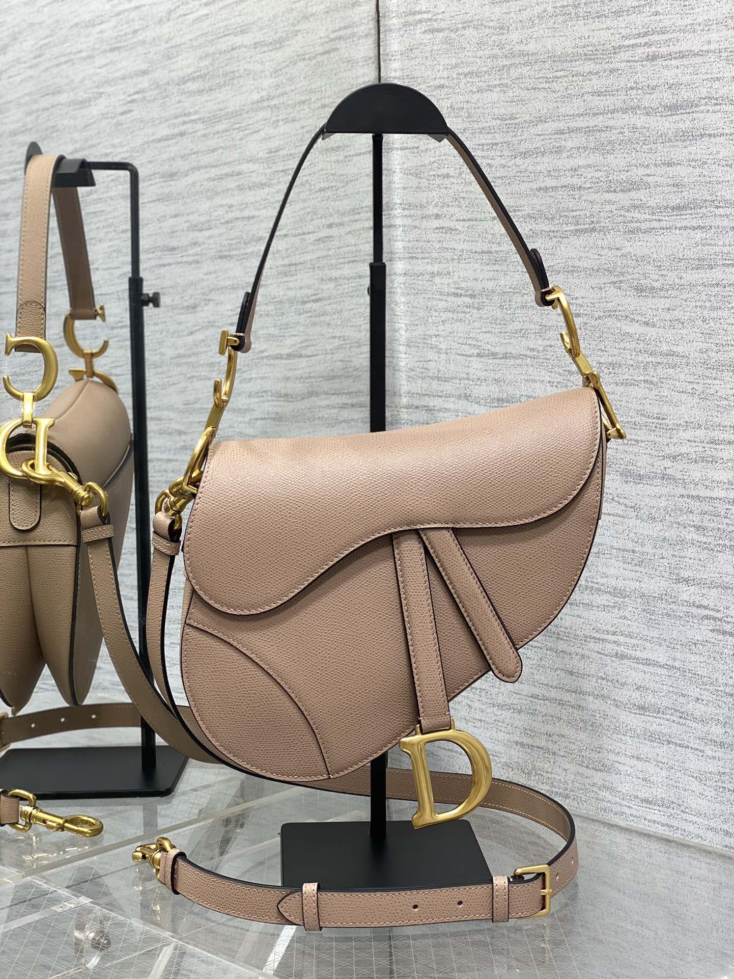 Dior Large Saddle Bag in Pink Calfskin