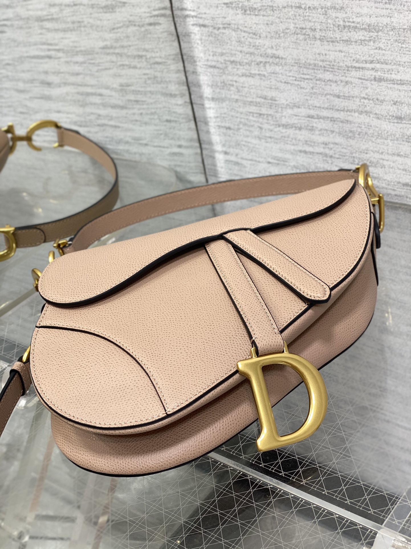 Dior Large Saddle Bag in Pink Calfskin