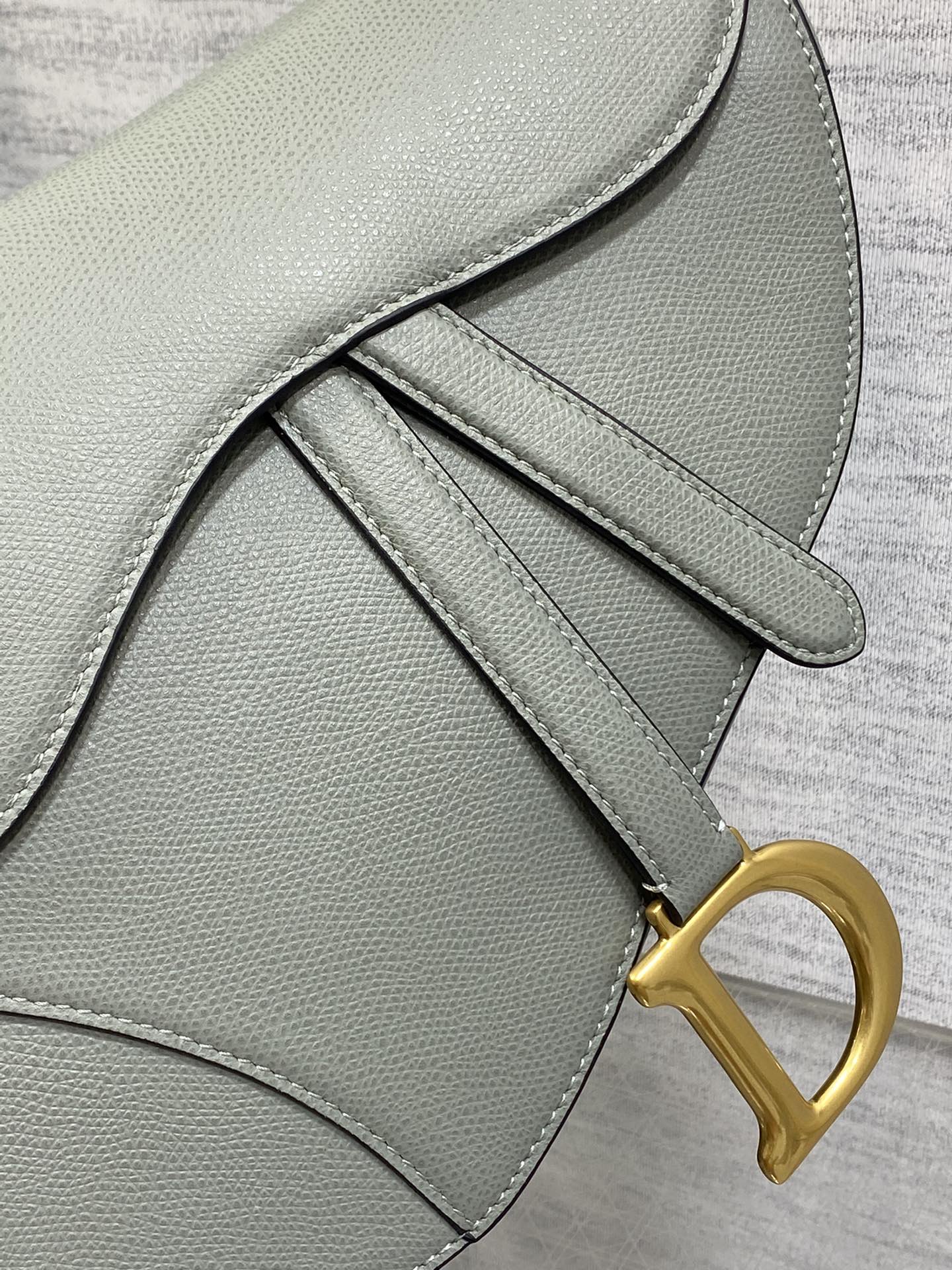 Dior Large Saddle Bag in Rock Ash Calfskin