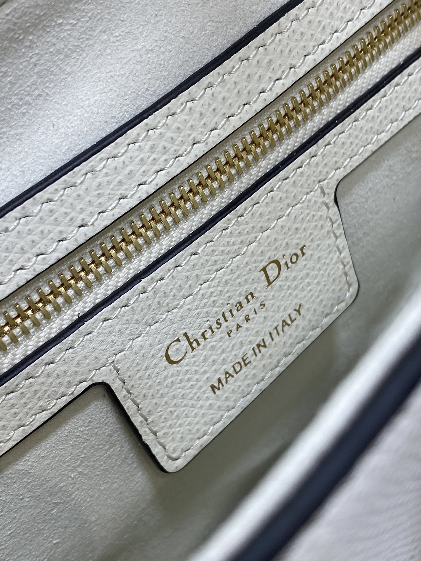 Dior Large Saddle Bag in White Calfskin