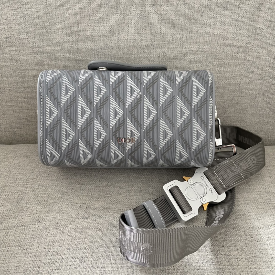 Dior Lingot 22 Bag Gray CD Diamond Canvas