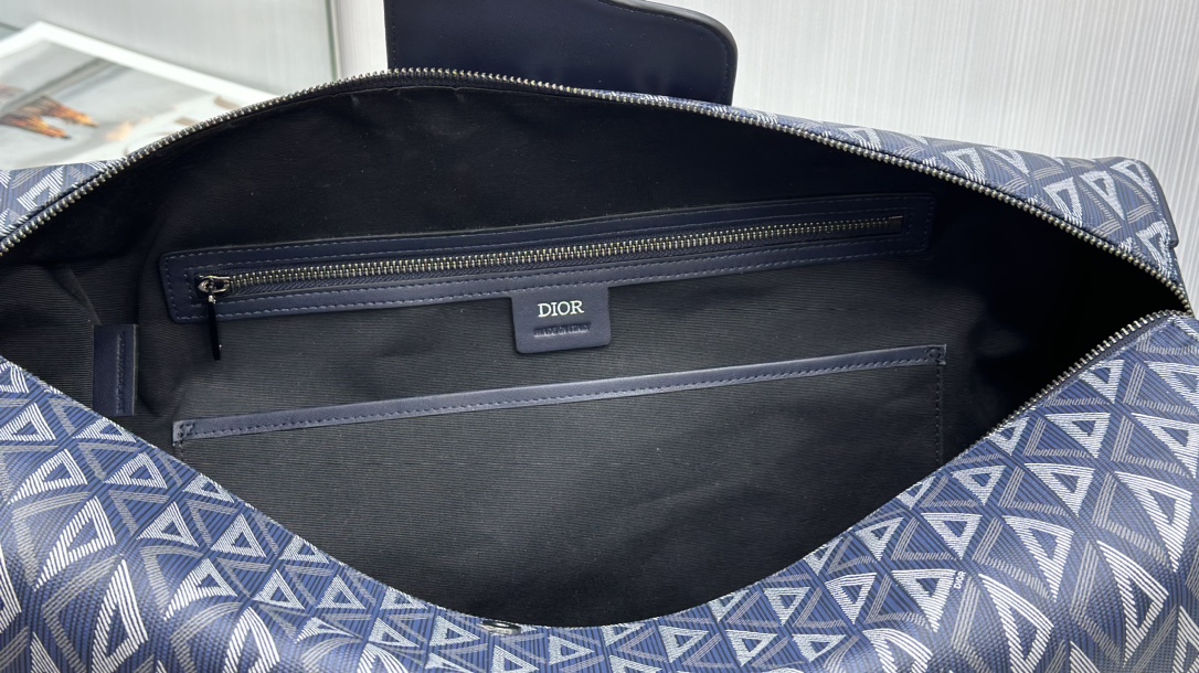 Dior Lingot 55 Duffle Bag Black CD Diamond Canvas