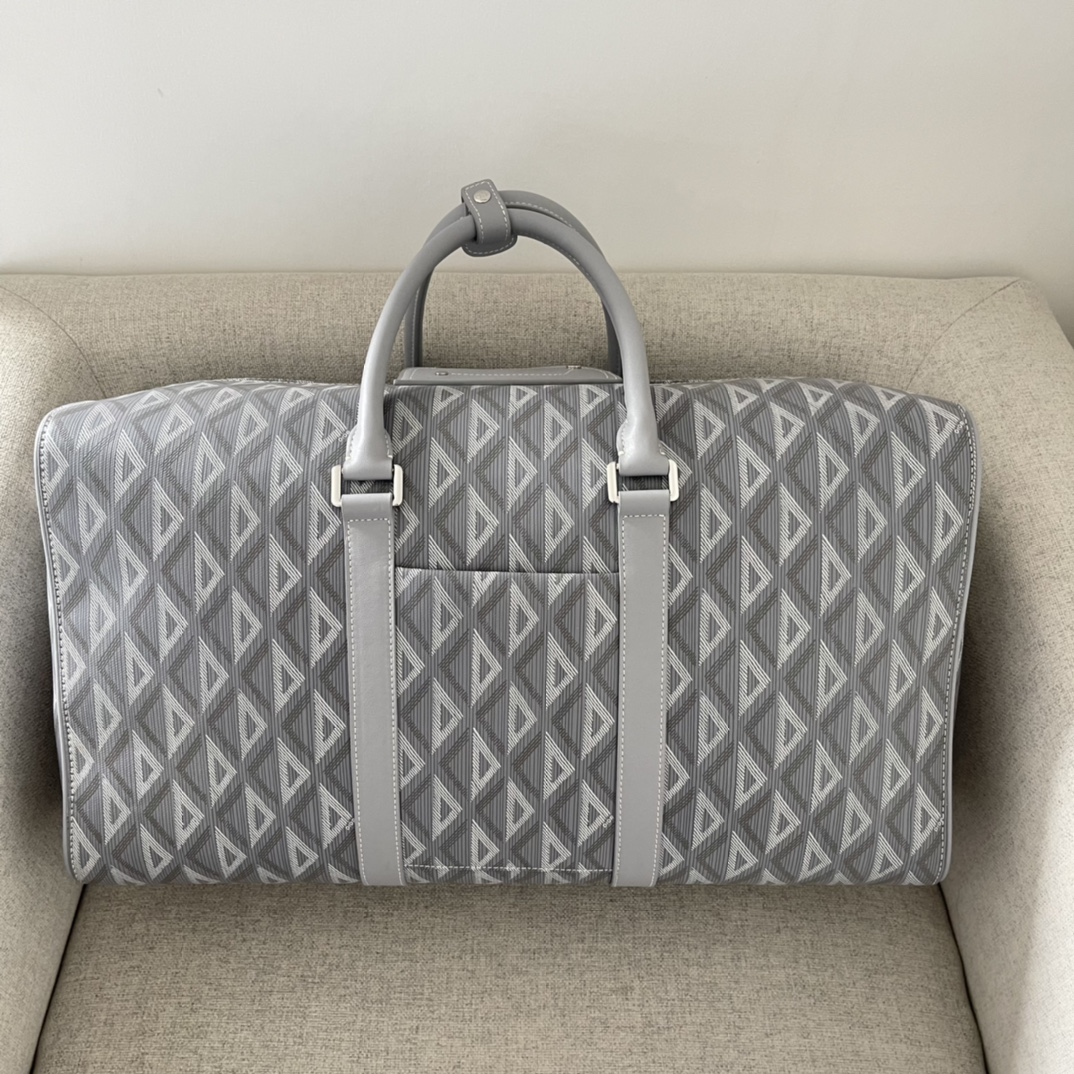 Dior Lingot 55 Duffle Bag Gray CD Diamond Canvas