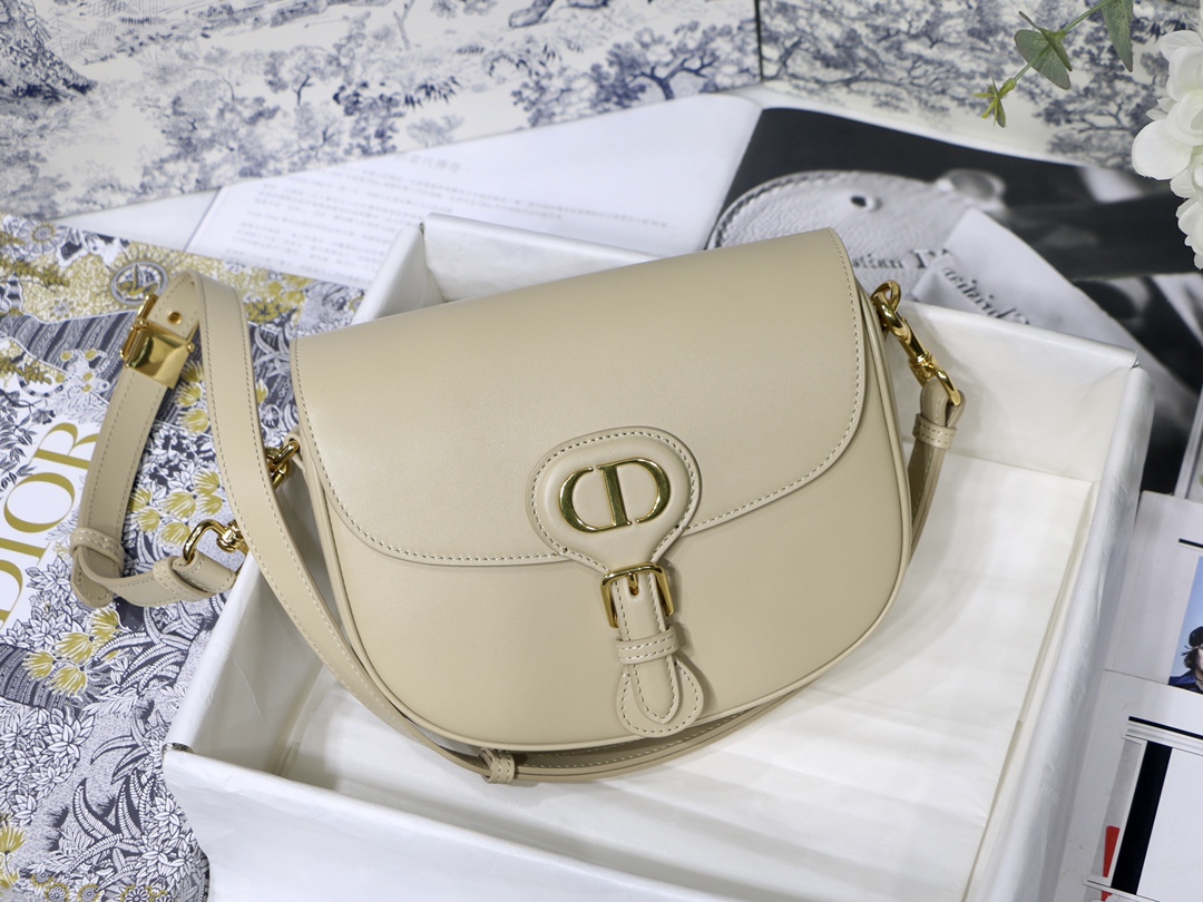 Dior Medium Bobby Bag Beige Box Calfskin