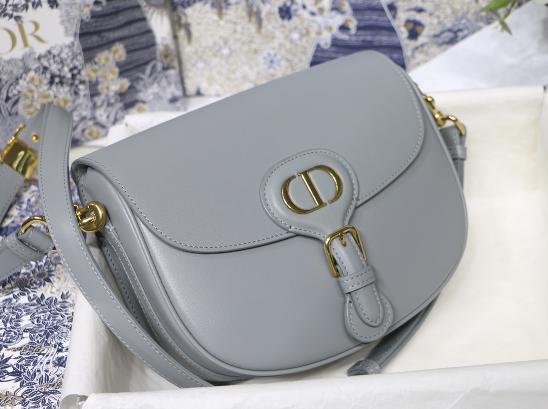 Dior Medium Bobby Bag Gray Box Calfskin