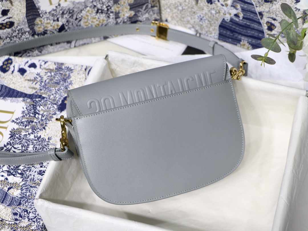 Dior Medium Bobby Bag Gray Box Calfskin