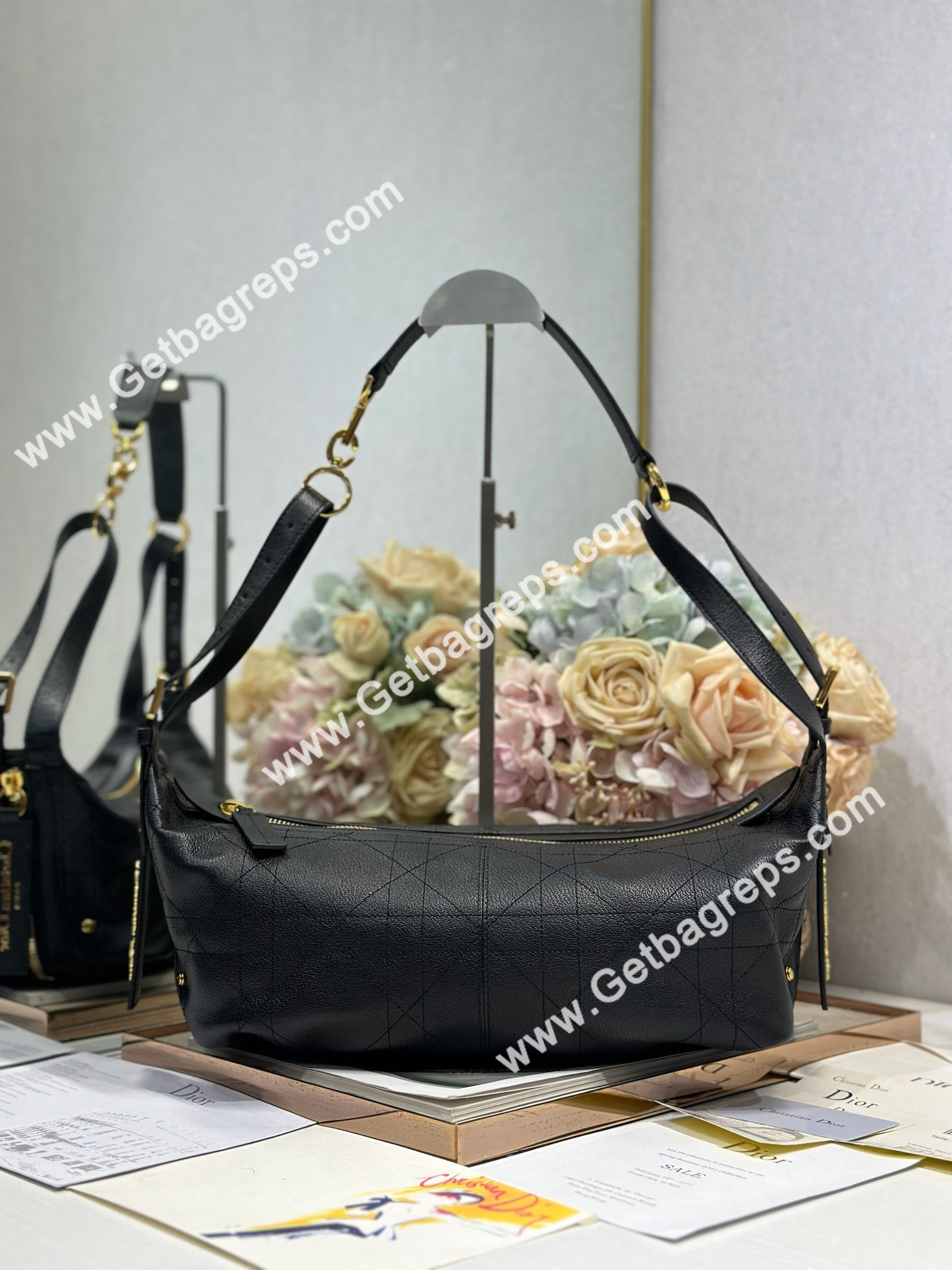 Dior Medium D-Journey Bag in Vintage Smooth Calfskin Black