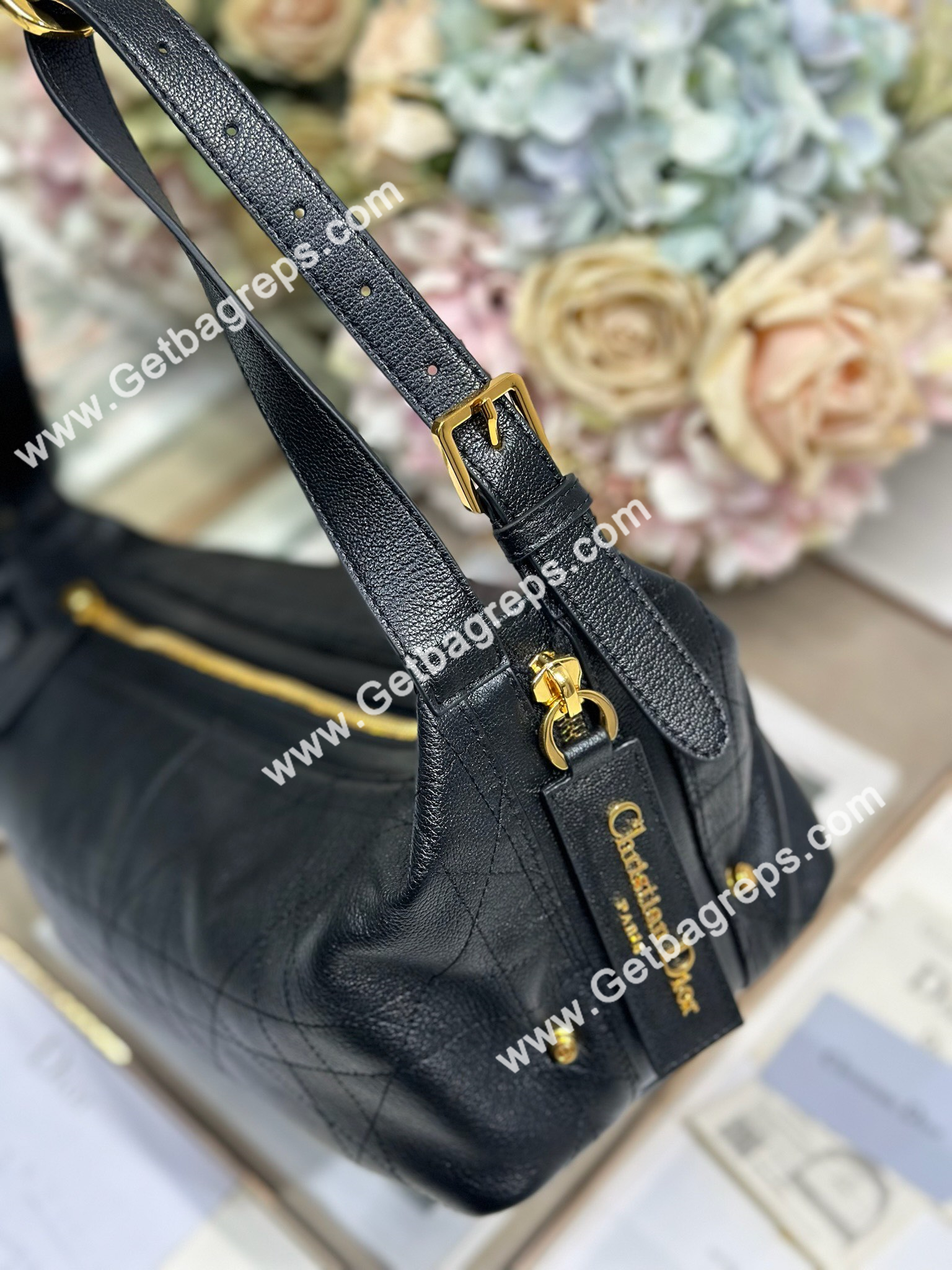 Dior Medium D-Journey Bag in Vintage Smooth Calfskin Black