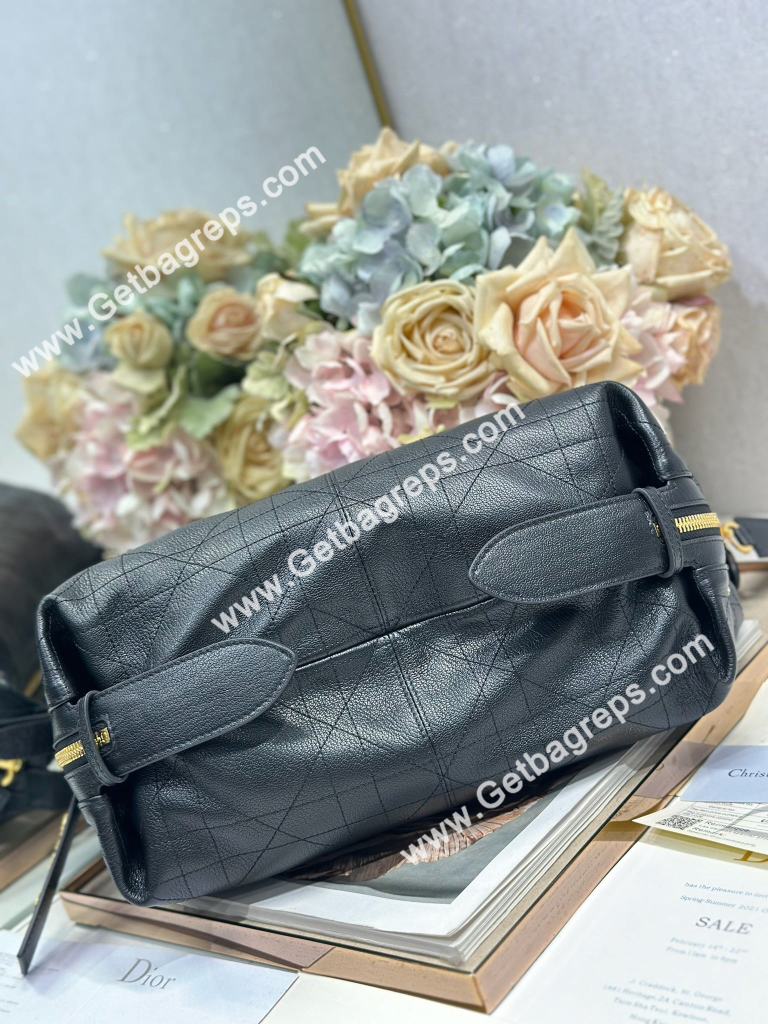 Dior Medium D-Journey Bag in Vintage Smooth Calfskin Black