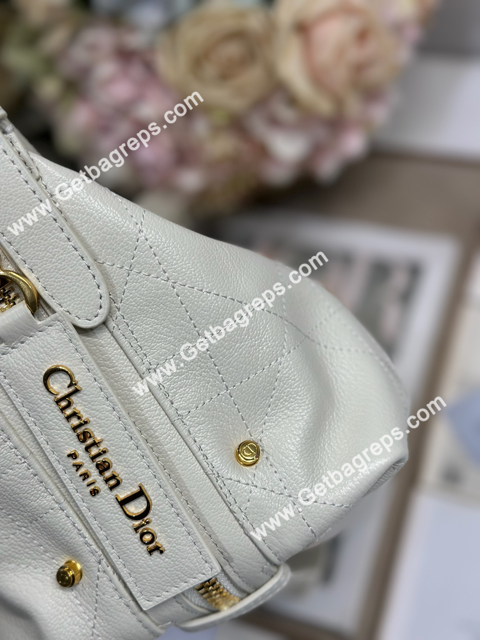 Dior Medium D-Journey Bag in Vintage Smooth Calfskin White