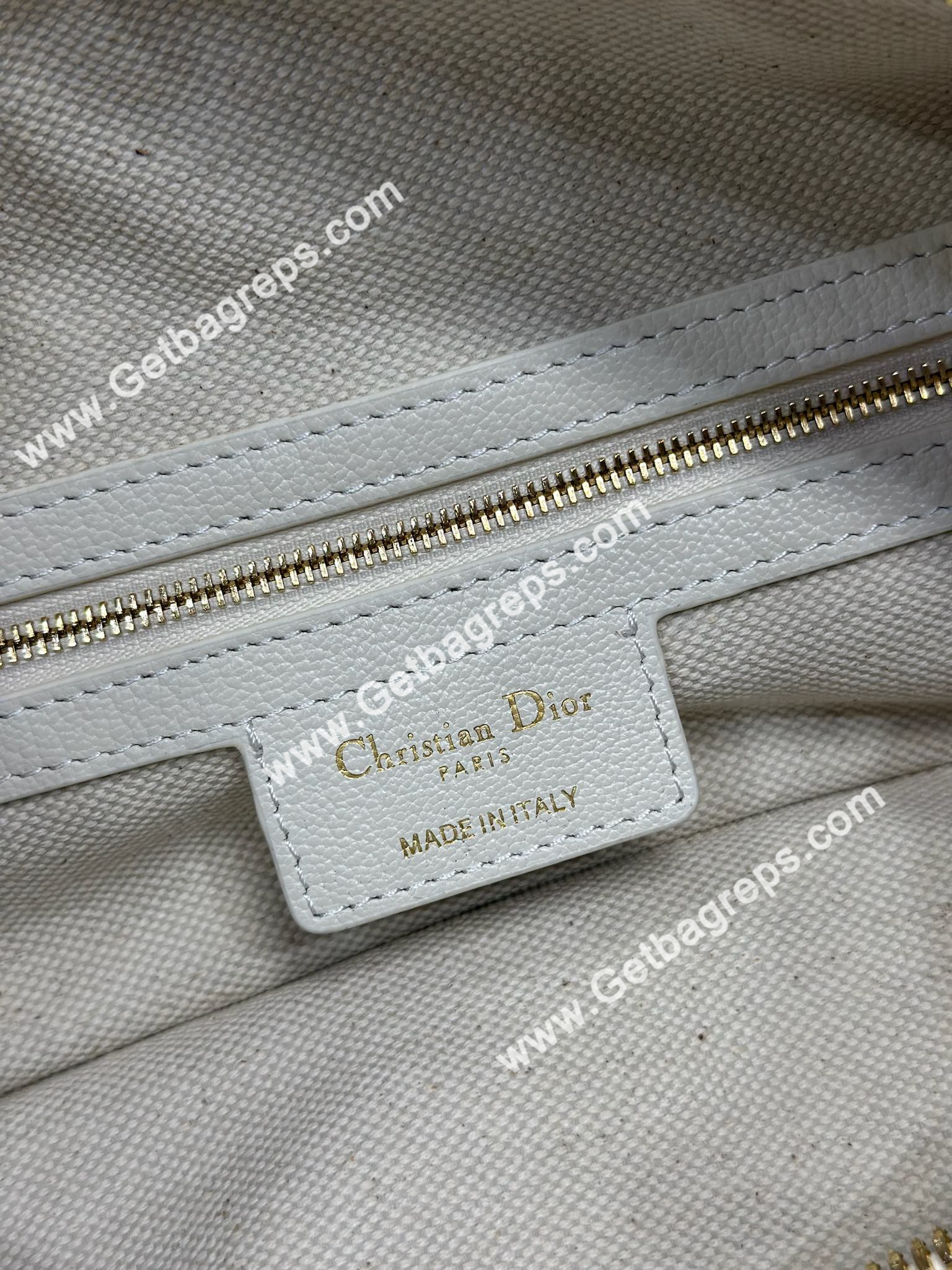 Dior Medium D-Journey Bag in Vintage Smooth Calfskin White