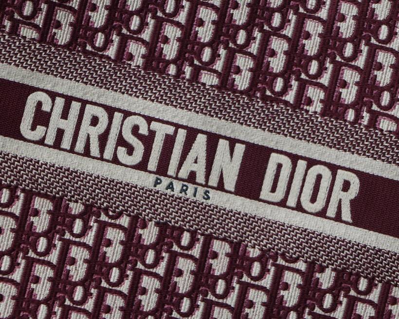 Dior Medium Dior Book Tote Bag Burgundy Dior Oblique Embroidery 36cm